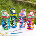 Botella de agua para niños de 16 oz con nombre y pajita de silicona Personalizada Dinosaurio Fantasía Unicornio Regalo de cumpleaños Vuelta al cole para niños Niñas