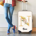 Boho Floral Personalizado Inicial Protector de equipaje Funda para maleta de 18-32 pulgadas con nombre Accesorios de viaje Regalo de cumpleaños para amigos de la familia