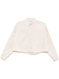 Peserico Cropped Stretch-Cotton Shirt — Beige