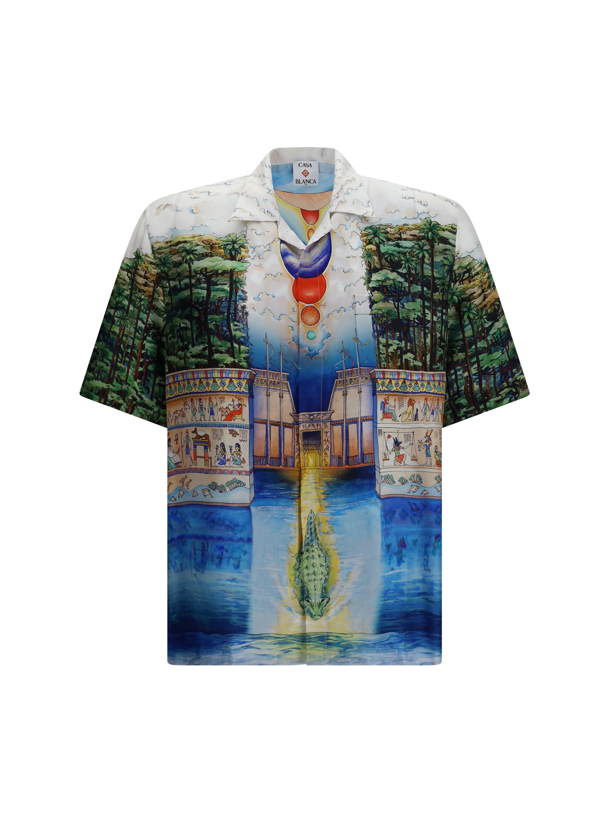 Camisa de seda estampada efecto trampantojo Casablanca — Multicolor