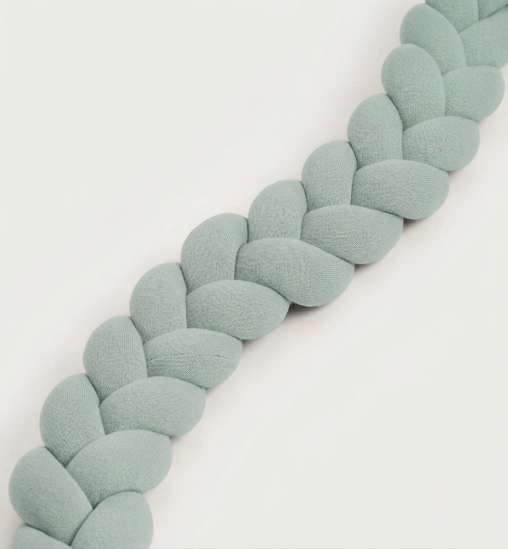 Braided Cot Bumper 180cm MINT