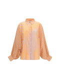 Sosue Striped Cotton Shirt — Orange