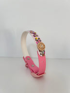 Bee Happy Dachshunds - Handmade Biothane Dog Collar - Powder Pink