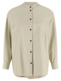 Yves Salomon Leather Shirt — Cream