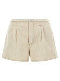 Jacquemus Hemp Denim Shorts — Beige