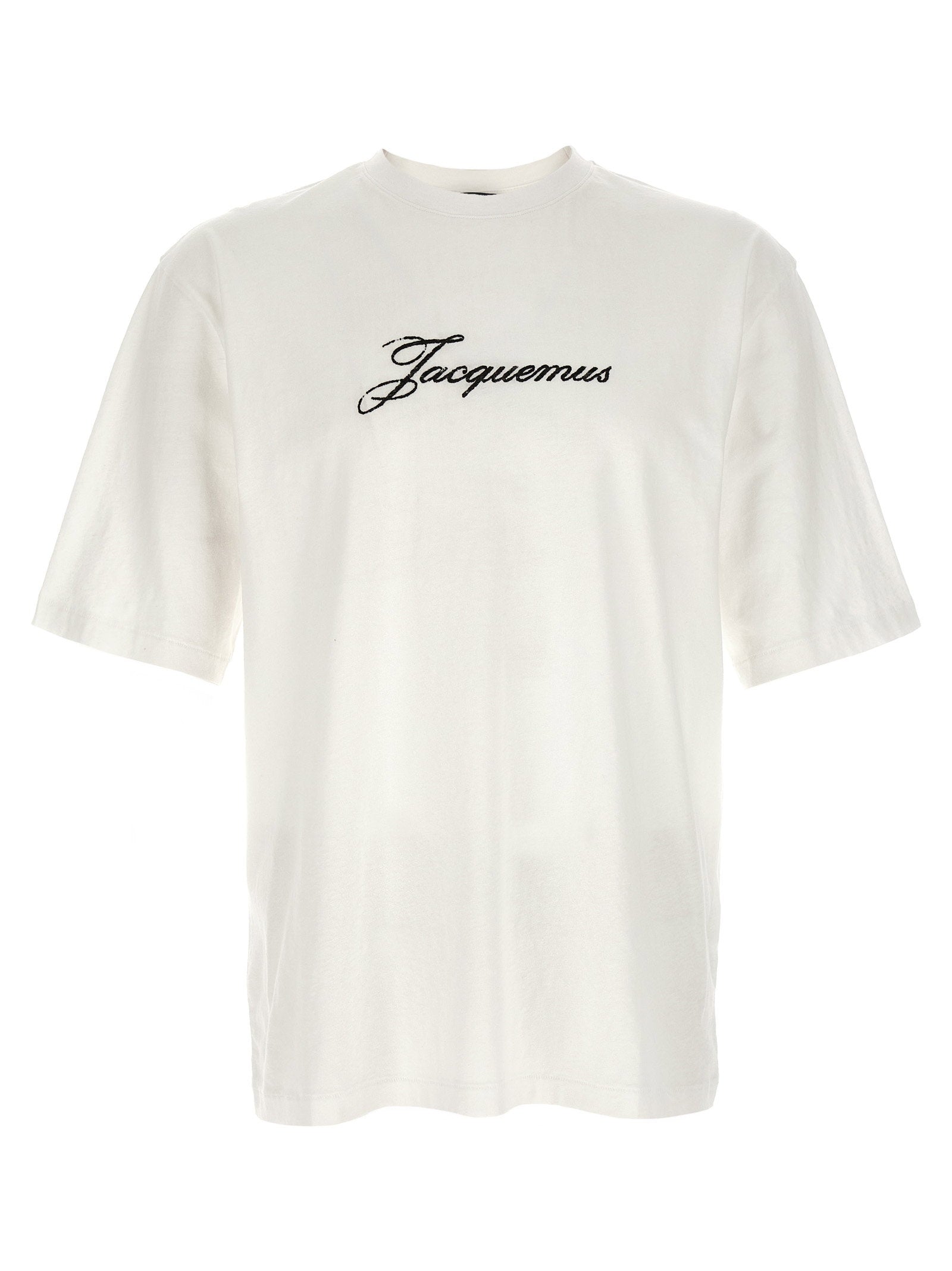 Jacquemus Logo-Embroidered Cotton-Hemp Blend T-shirt — White