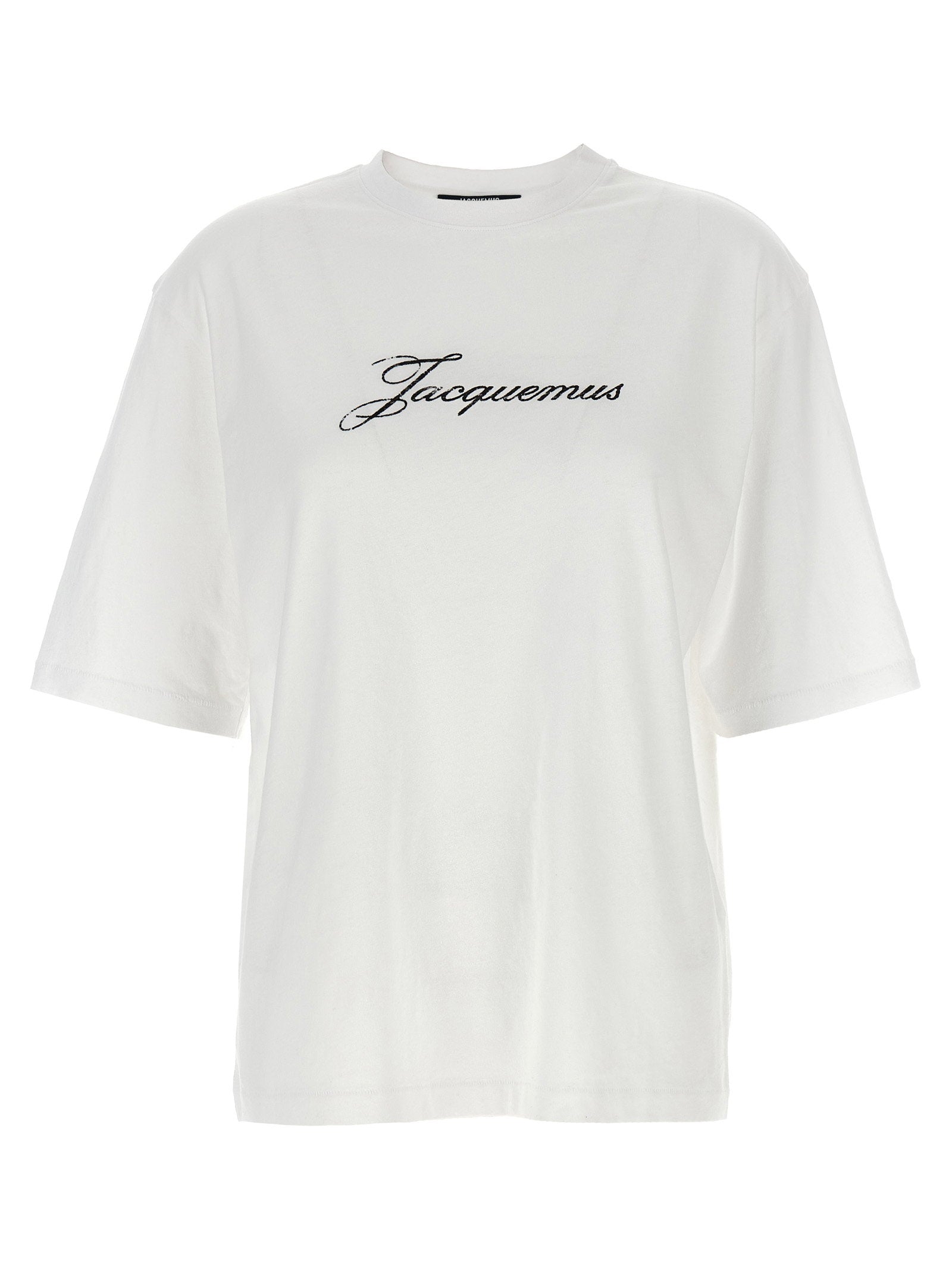 Jacquemus Logo-Embroidered T-shirt — White