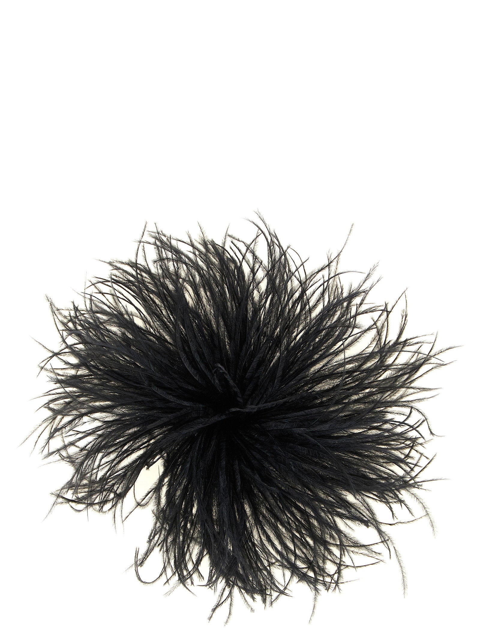 Gianluca Capannolo Black Ostrich Feather Brooch — Black