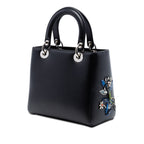 Limited Edition Medium Smooth Calfskin Embroidered Beaded Floral Lady Dior
