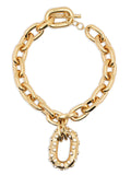 Paco Rabanne Crystal-Embellished Pendant Necklace — Gold