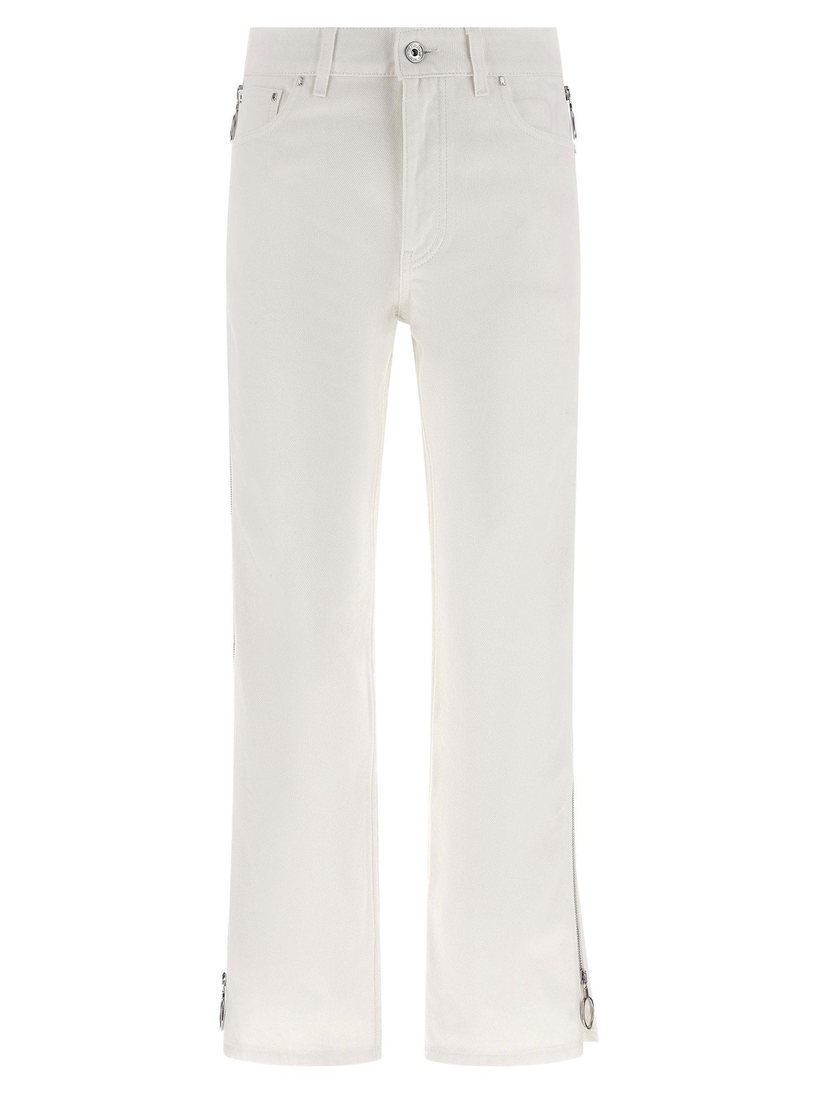 Paco Rabanne Zip-Detail Cotton Jeans — White