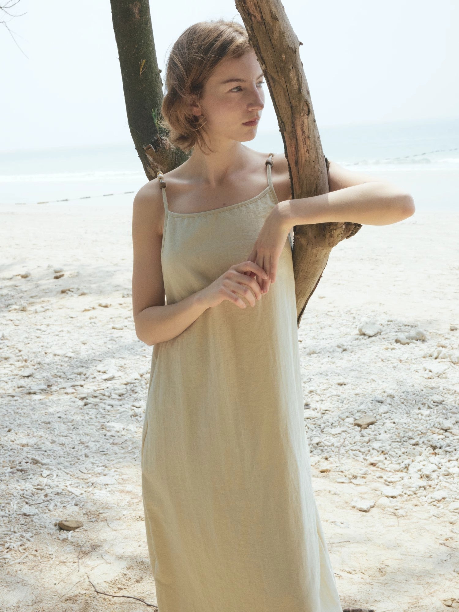 Island Walk Cotton Beaded Sling Dress