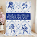 Toile De Jouy Personalizada 2-6 Flores de Nacimiento Manta Suave con Nombre y Texto Decoración del Hogar Regalo de Cumpleaños para Hermanas Amigas