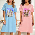 Personalizado Multicolor 5 Fotos de Mascotas Suave Camisón con Nombre Uso Diario Cumpleaños Aniversario Regalo para Mujer Amante de las Mascotas