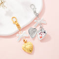 Llavero personalizado con lazo blanco Love Locket Charm con foto en forma de corazón Anniversary Birthday Gift for Her