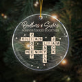 Personalizada Hermanos Hermanas Puzzle Arte Acrílico Adorno de Navidad con el título y el nombre de decoración del árbol de casa Regalo de Navidad para la familia amigos