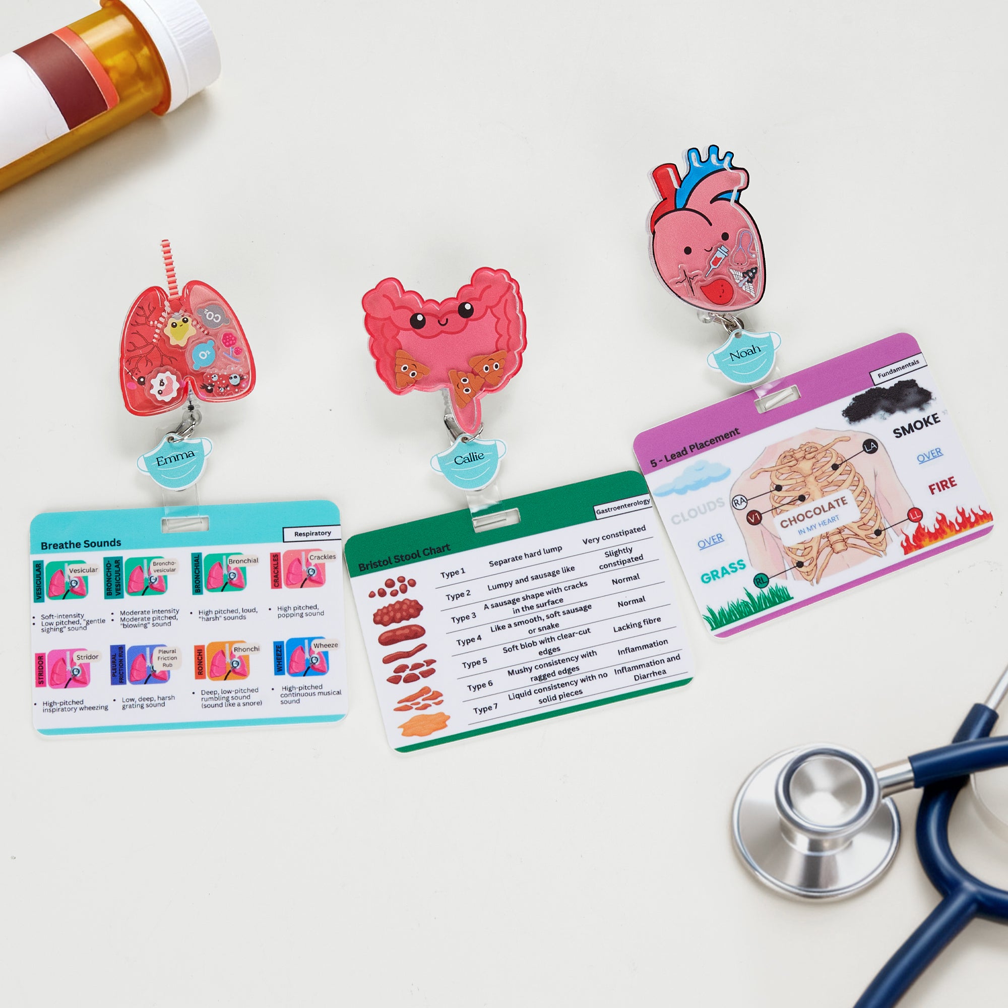 Personalizado Órganos Humanos Pastillas Anestesia Máquina Retráctil Shaker Insignia Carrete con Nombre y Buddy Apreciación Enfermera Semana Regalo para Enfermera Médico