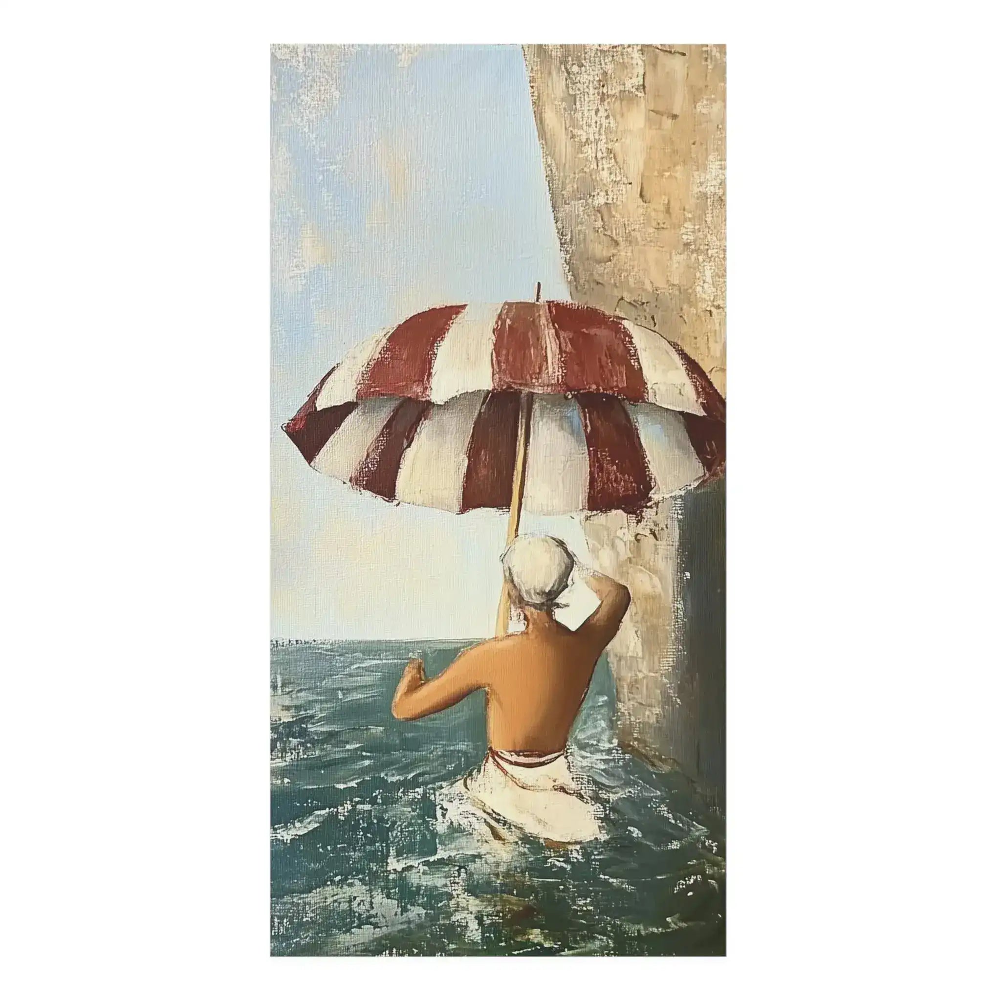 Vintage Beach Umbrella Bath Towel