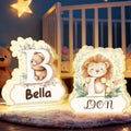 Personalizado lindo animal inicial acrílico LED luz nocturna con nombre decoración de la habitación cumpleaños día de los niños regalo para los niños