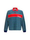 Versace Striped Cotton Polo — Navy