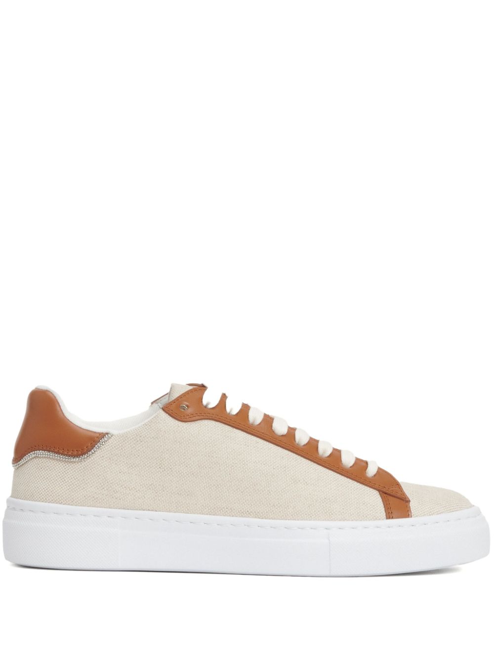 Fabiana Filippi Two-Tone Lace-Up Sneaker — Beige