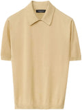 Fabiana Filippi Fine-Knit Cashmere-Silk Polo — Beige