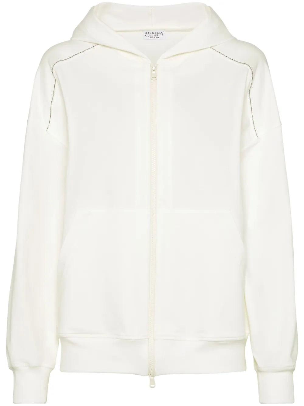 Brunello Cucinelli Monili-Embellished Hoodie — White