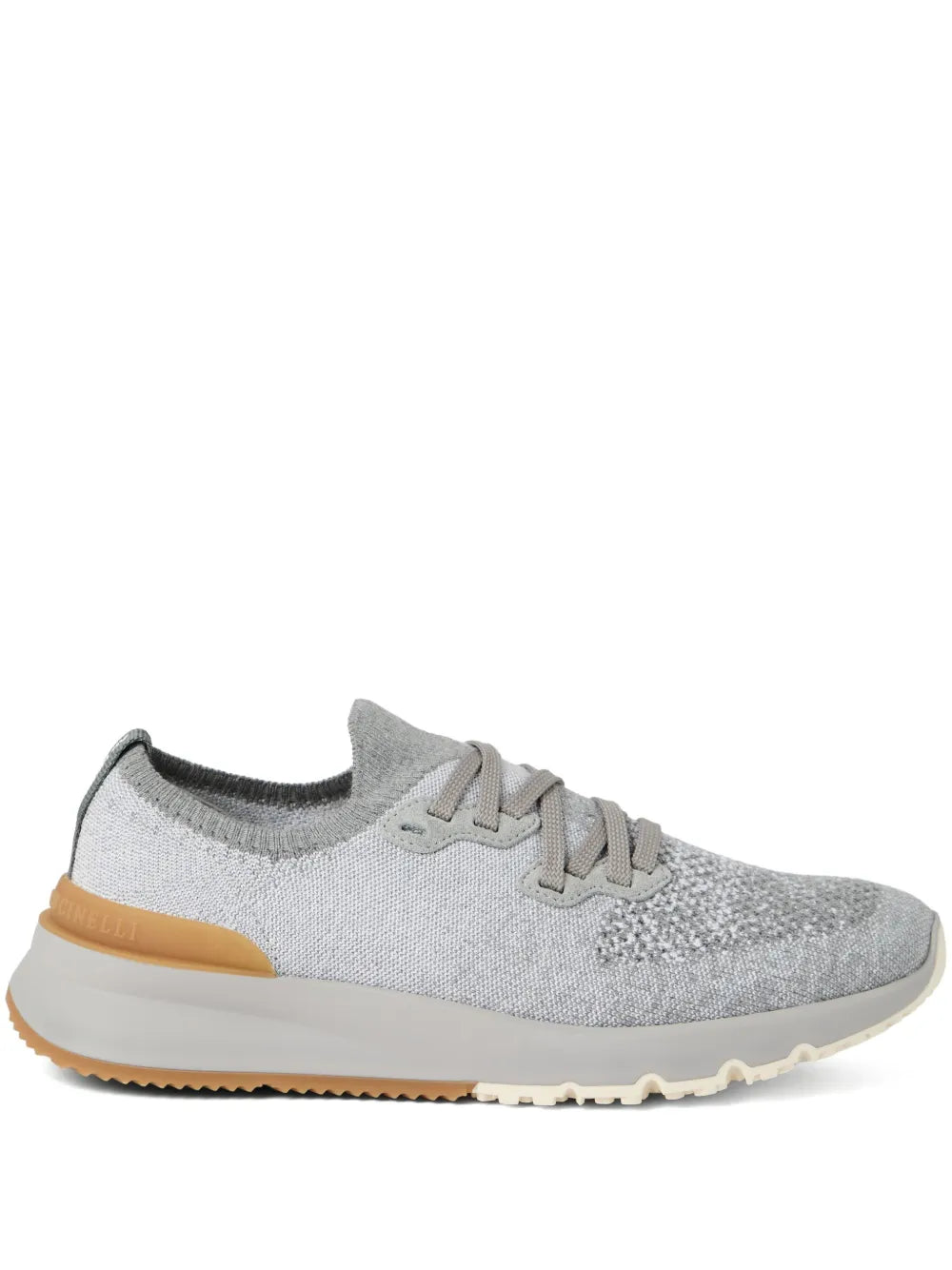 Brunello Cucinelli Knitted Sneaker — Grey