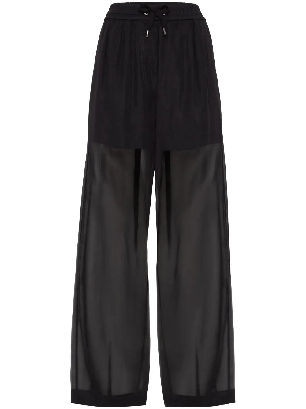Brunello Cucinelli Mesh-Panel Track Pants — Black