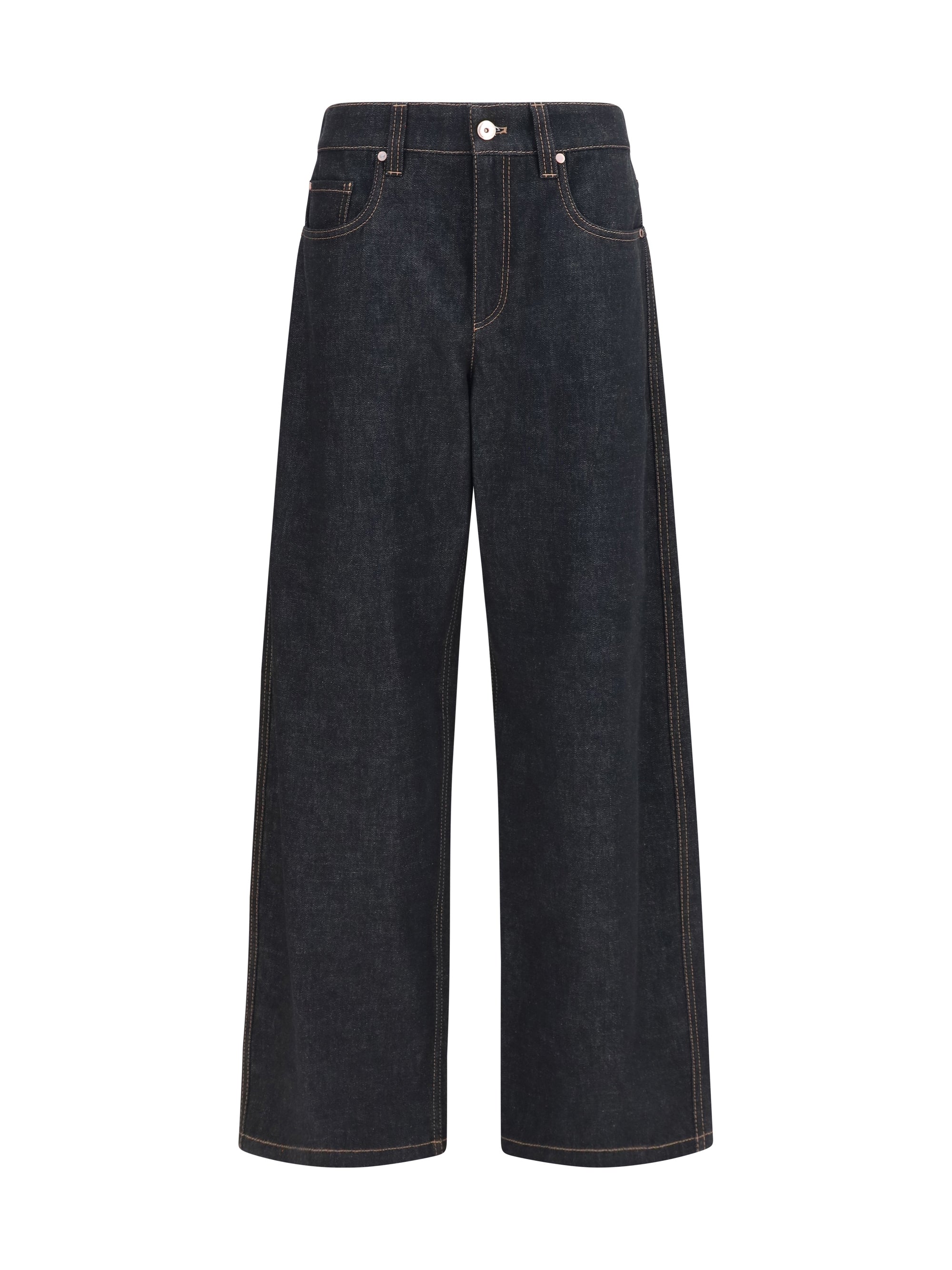 Brunello Cucinelli Straight-Leg Denim Jeans — Black