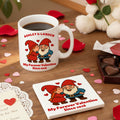 Personalizada Cute Dwarf Couple Heart Rose 11 oz 15 oz Taza de cerámica con el nombre y el año Día de San Valentín Aniversario Cumpleaños Regalo para Pareja