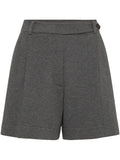 Brunello Cucinelli Cotton-Blend Shorts — Charcoal Grey