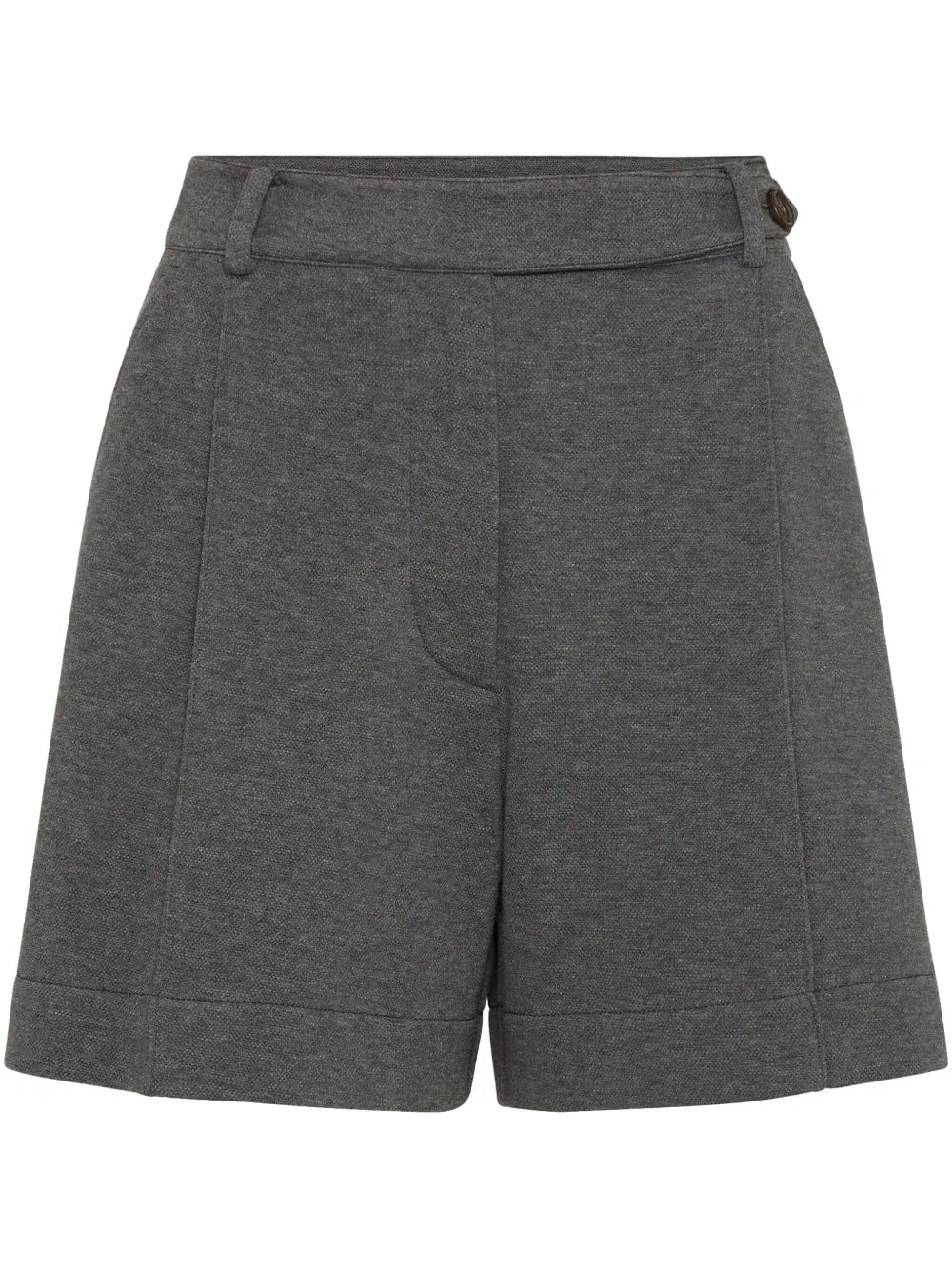 Brunello Cucinelli Cotton-Blend Shorts — Charcoal Grey