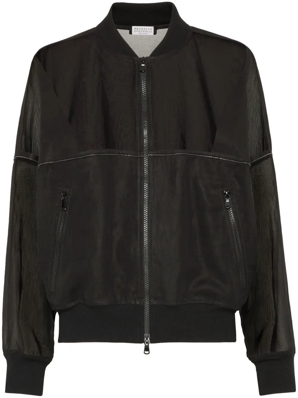 Brunello Cucinelli Monili Bomber Jacket — Black