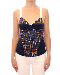 Women's Blue Sailor Motive Tank Top Polyester