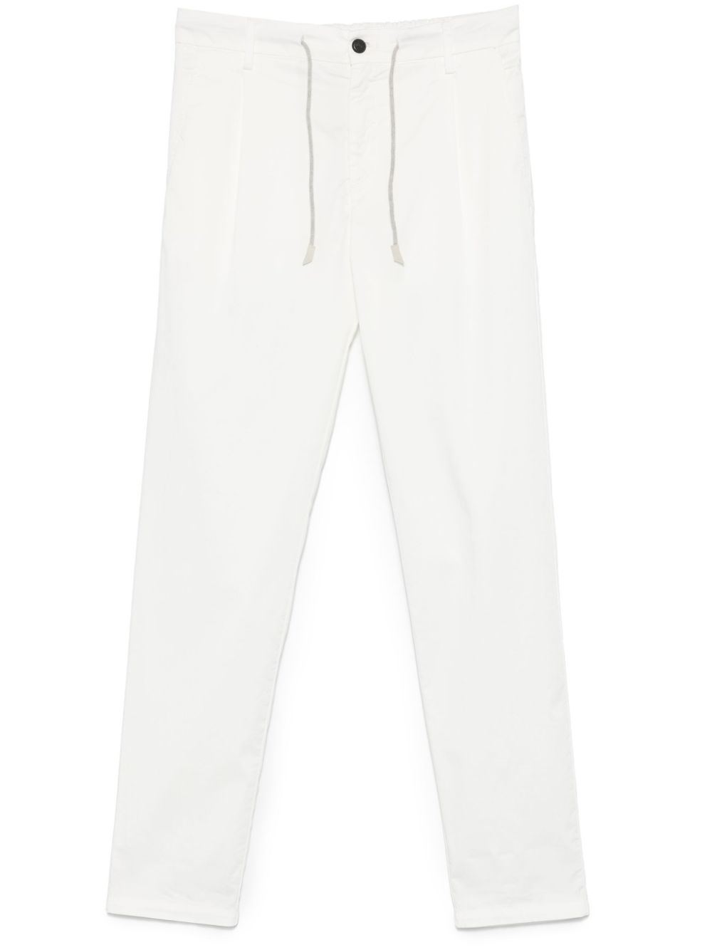 Eleventy Drawstring Cotton Trousers — White