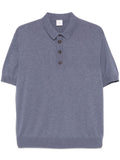 Eleventy Fine-Knit Cotton-Cashmere Polo Shirt — Blue
