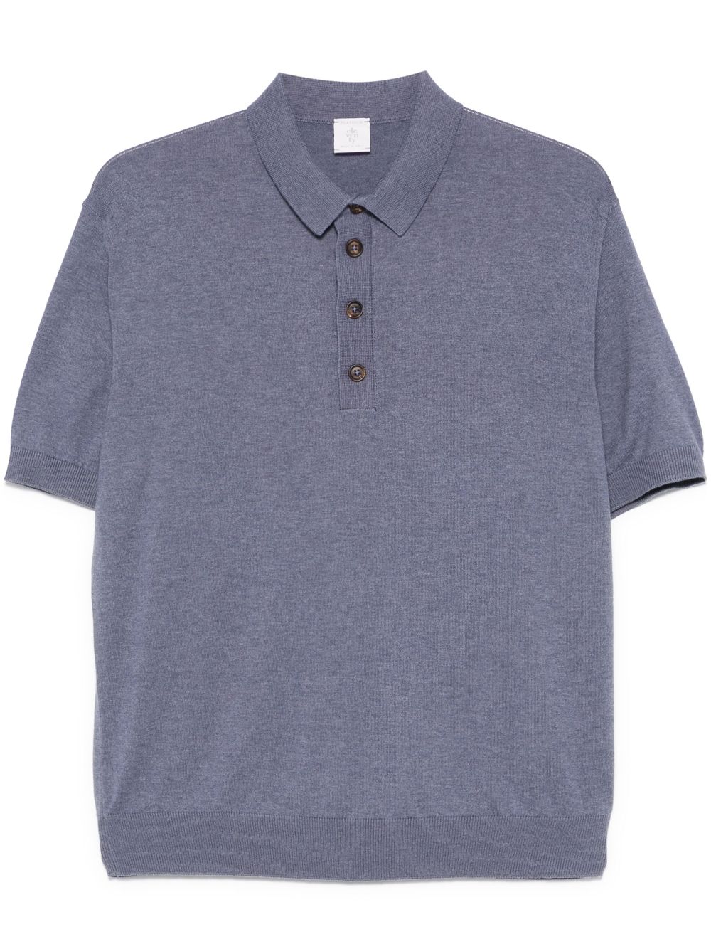 Eleventy Fine-Knit Cotton-Cashmere Polo Shirt — Blue