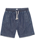 Eleventy Drawstring Waistband Denim Shorts — Blue