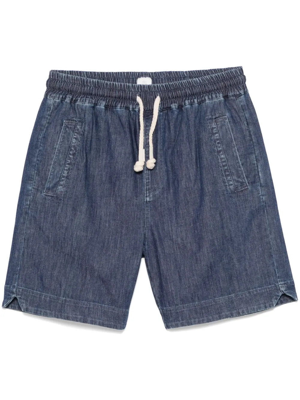 Eleventy Drawstring Waistband Denim Shorts — Blue