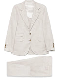 Brunello Cucinelli Linen-Wool Single-Breasted Suit — almond beige