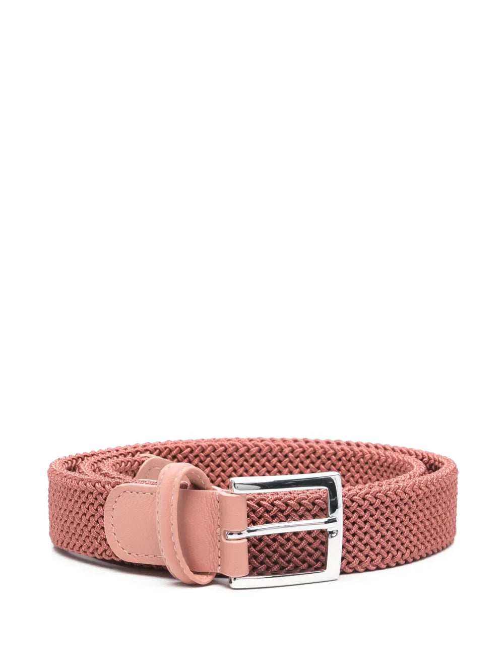 Kiton Woven Leather Belt — Pink