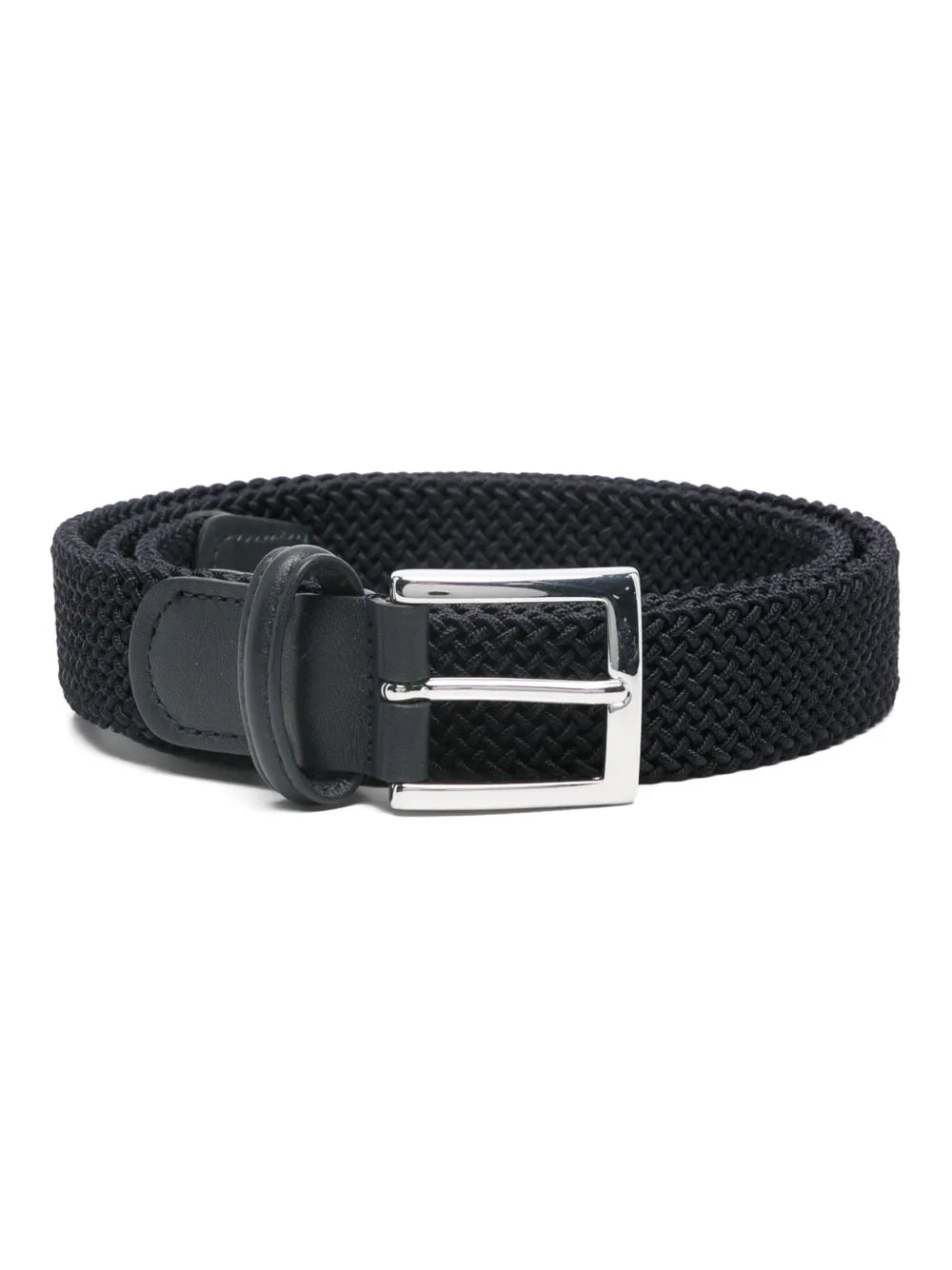 Kiton Woven Fabric Belt — Navy