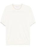 Brunello Cucinelli Fine-Knit Cotton T-Shirt — Ecru