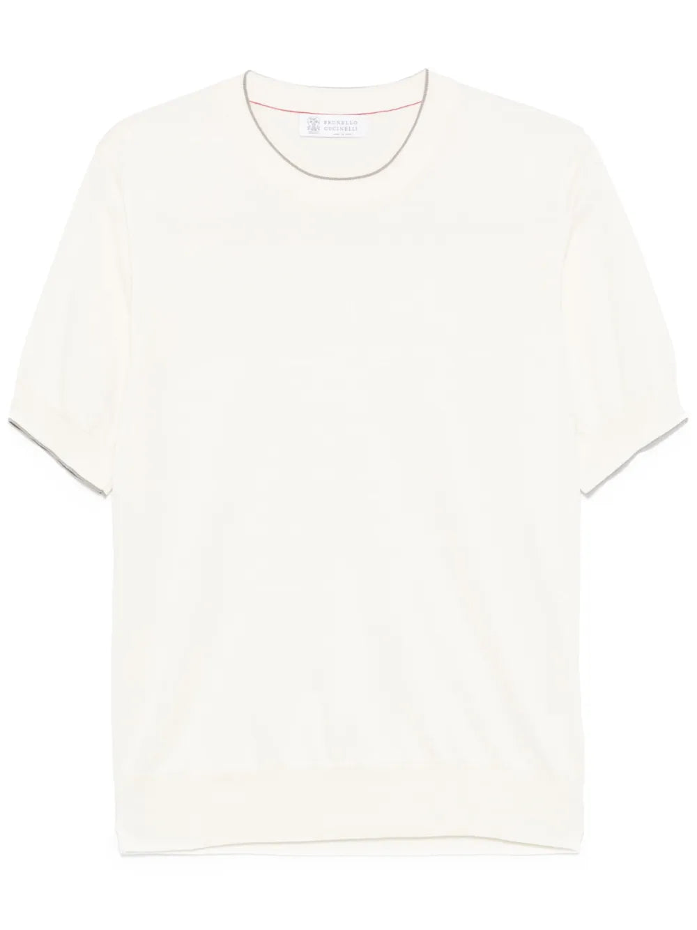 Brunello Cucinelli Fine-Knit Cotton T-Shirt — Ecru
