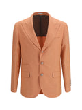 Brunello Cucinelli Mouliné Wool Blend Blazer — Orange