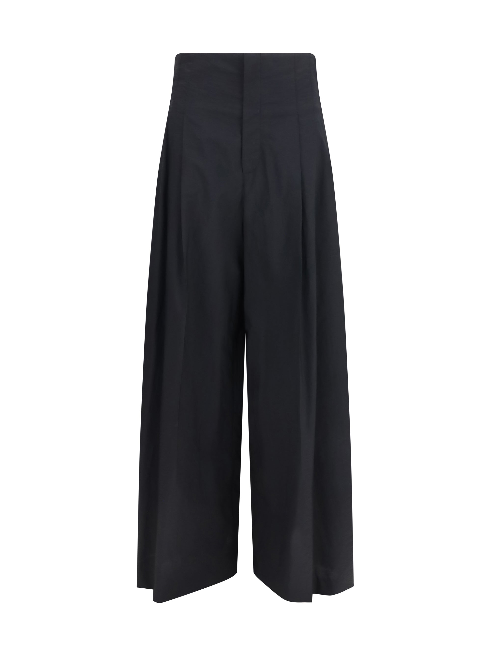 Brunello Cucinelli Tech Cotton Poplin Trousers — Black