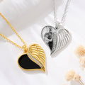 Personalizado activado por calor Foto Angel Wing Corazón Collar con Texto Memorial Cumpleaños Aniversario Regalo para Mujeres Pet Lovers