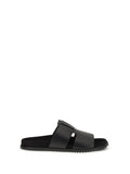 Dolce & Gabbana Leather Strap Slide — Black
