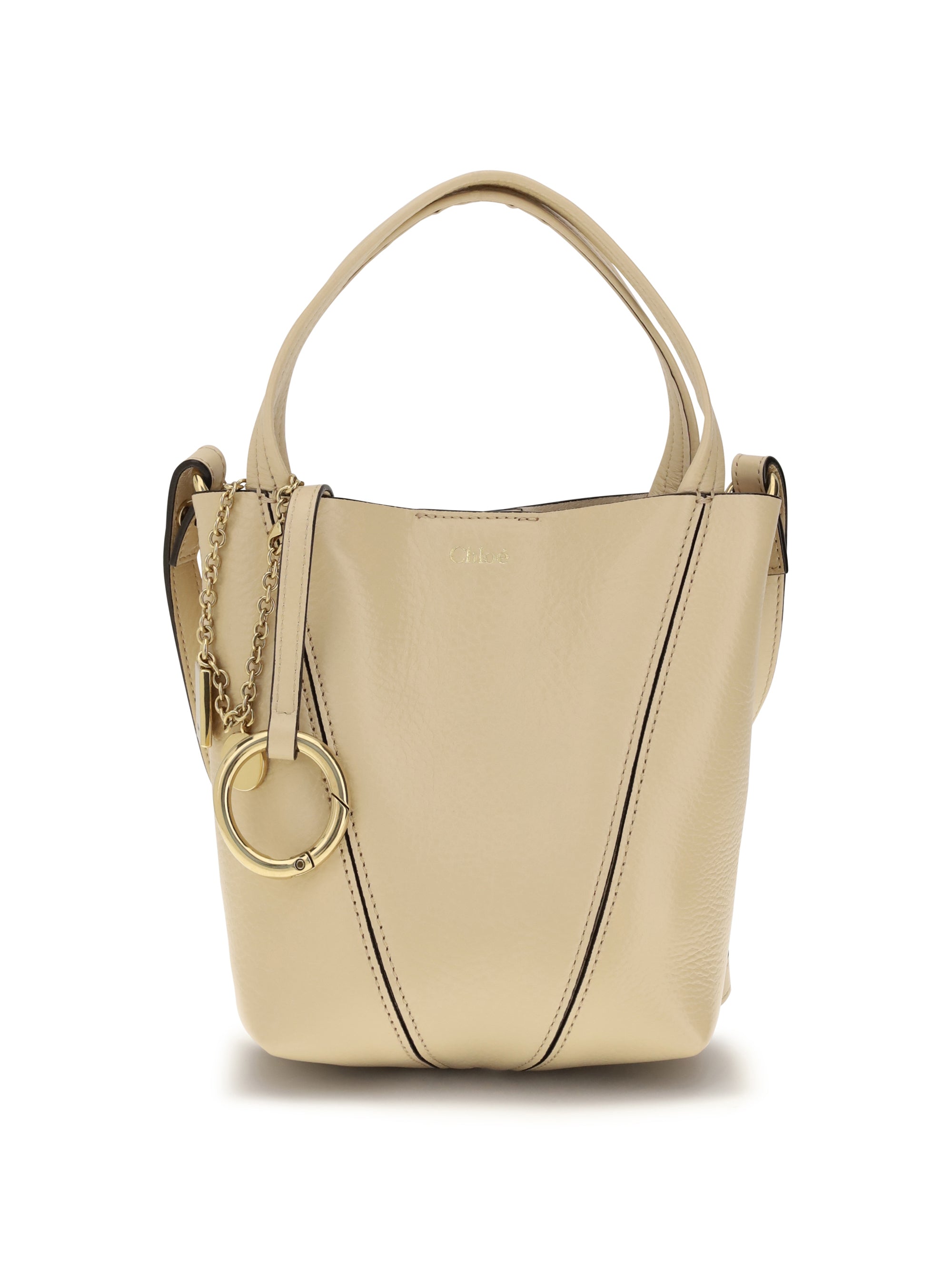 Chloé Spin Shoulder Bag — Beige